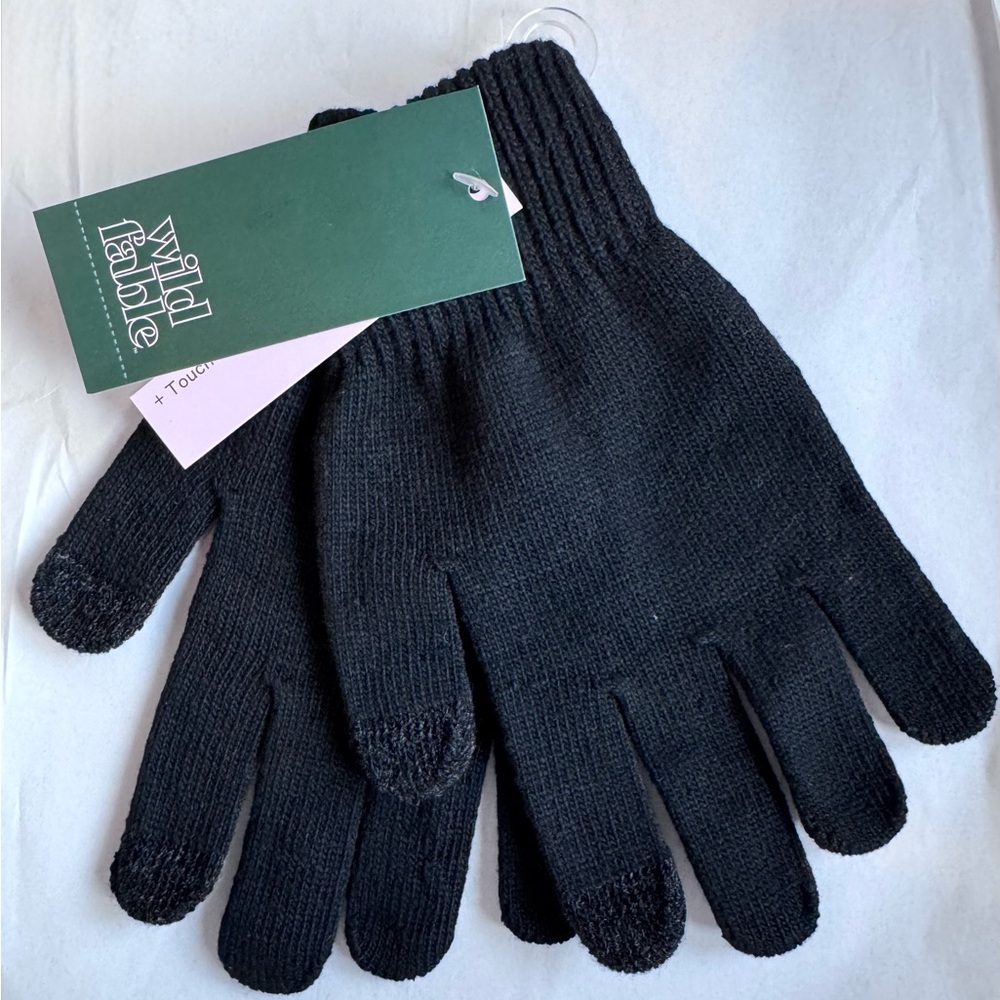 Wild Fable Touchscreen Knit Gloves — Black (1 Pair) | One Size